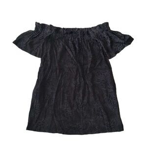 Knot Sisters La Brea Black Polka Dot Off the Shoulder Mini Dress Women's Medium